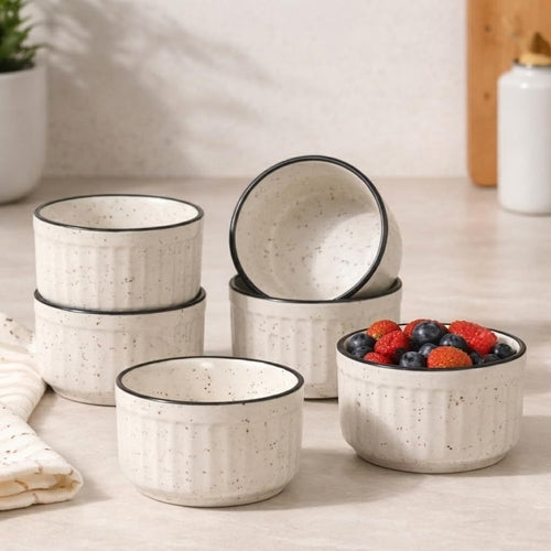 Ramekin Ceramic Bowls Set of 6 White
