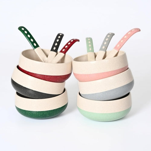 Eco Soup Bowls with Spoons Set (6Pc)